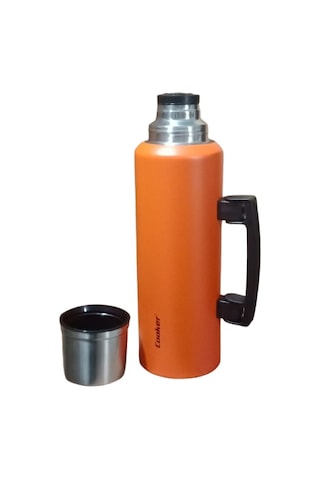 Cooker 1.5 Lt Kulplu Paslanmaz Çelik Termos-turuncu - Turuncu Turuncu
