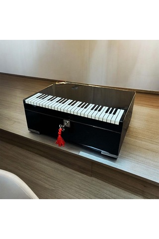 Lubinski İtaly Humidor Puro Kutusu Piano Parlak Siyah 40's