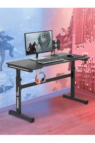 Brody Oyuncu Masası - Antrasit 103x50x80 Yükseklik Ayarlı Antrasit