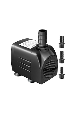 Honeybeeshop 25w 550gph Ultra Sessiz Dalgıç Pompa 2000l H 198cm Yükseklik 3 Nozullu Akvaryum Gölet Siyah