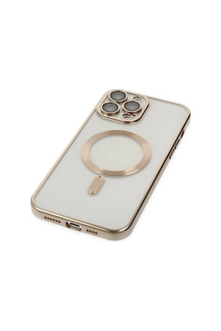 Ally İphone 14 Pro 6.1 İnç Renkli Kenar Lazer Çerçeveli Magsafe Uyumlu Silikon Kılıf Gümüş - Mh-hs3731296602