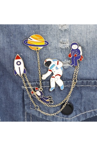 Ruicoo Uzay Serisi Astronot Roket Güneş Sinyali Broş, Ev Kullanıma Uygun, Kolay Kullanım, Dayanıklı Malzeme Diğer