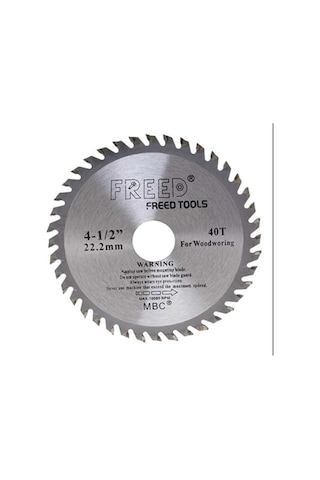 Tct Daire Testere Diski, 115 Mm, 40 Diş, 22.2 Mm Delik Çapı, 1055 Karbon Çelik, Krom Vanadyum Yüzeyli, Parlatılmış Ve Nikel Kaplamalı, Ağaç Ve Sunta İçin, Kesim Bıçağı