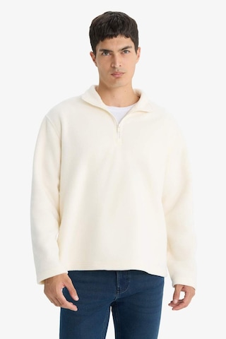 Defacto Relax Fit Yarım Fermuarlı Polar Sweatshirt F0448ax25auer140 Ekru-er140