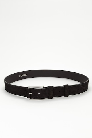 Fossil Hakiki Süet Deri 4 Cm Yarma Spor Kemer Siyah Siyah