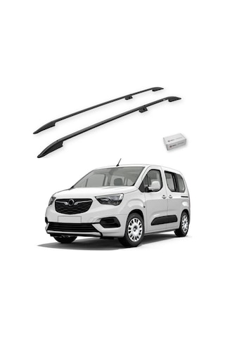 Turtle Opel Combo Life 2019-2025 / Uzun Şasi Tavan Çıtası Crown Siyah