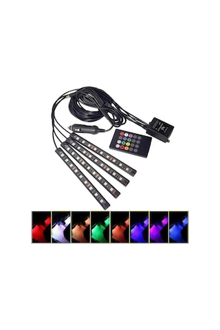 Ayak Altı Led Rgb Müziğe Duyarlı Kumandanlı 12 Led 22cm