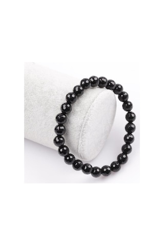 Tesbih Sakarya Fasetli Parlak Oniks Doğaltaş Unisex Bileklik Siyah