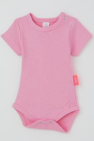 Breeze Kız Bebek Çıtçıtlı Kısa Kollu Zıbın Body Basic 0-9 Ay , Pembe