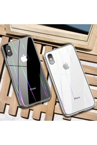 Apple Uyumlu iPhone X Kılıf Zore Rainbow Kapak Renksiz