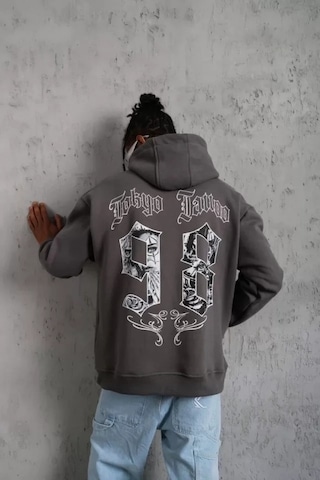 Vexor Erkek 98 Baskılı Kapşonlu Sweat - Gri
