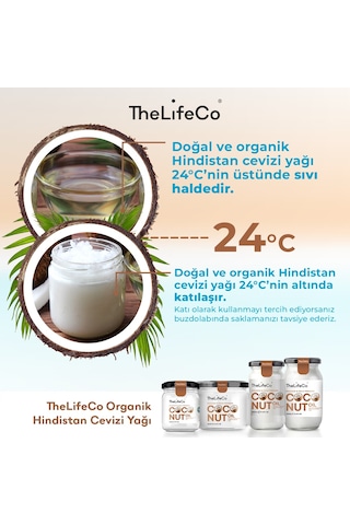TheLifeCo Organik Hindistan Cevizi Yağı 337 ML