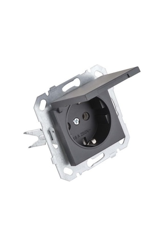 Netelsan Byobu Siyah Kapaklı Topraklı Priz Çerçevesiz