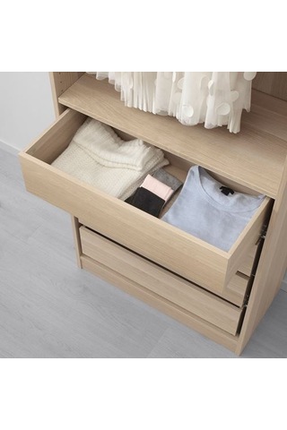 Ikea Komplement Çekmece, Ağartılmış Meşe Görünümlü, 75x35 Cm Çok Renkli