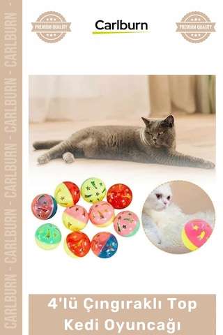 Özel Üretim Kedi Oyun Eğlence Canlı Renk Dayanıklı Aktif 4'lü Çıngıraklı Top Kedi Oyuncağı