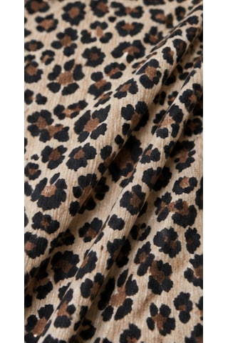 Cocosushicooo Büyük Beden Leopar Desenli Volanlı Elbise Kısa Kollu Rahat Günlük Elbise
