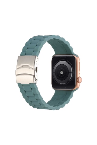 Ekılıf - Apple Uyumlu Watch 44mm - Kordon Silikon Kordon Krd-72 - Açık Yeşil