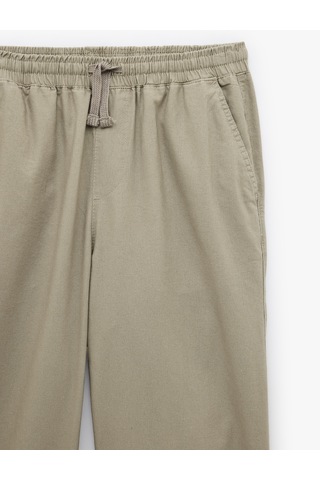 Koton Pamuk Keten Karışımlı Bol Loose Fit Beli Bağcıklı Yazlık Pantolon Gri 6sam40160hw