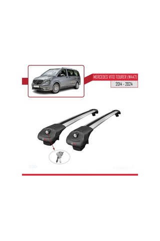 Mercedes Vito Tourer W447 2014 Ve Sonrası İle Uyumlu Ace-1 Ara Atkı Tavan Barı Gri