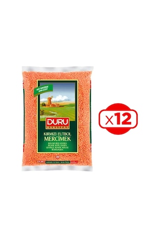 Duru Kırmızı Futbol Mercimek 12 x 1 KG