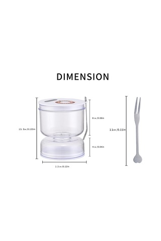 Xiyyadms 800ml Plastik Turşu Kabı, Görünür Kapaklı, Çatal İlaveli, Kuru Ve Yaş Gıda Ayrımı, Mutfak Ve Ev Kullanımı İçin İdeal Beyaz