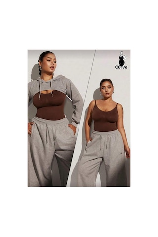 Womanandkids Night Kahverengi Seamless Zıbın Korse Çıtçıtlı BodyPush Up Etkili Karın Bel GöbekKadın Body Korse 9051