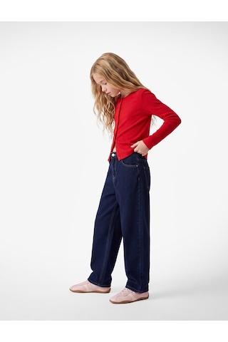 Koton Pamuklu Slim Fit Bisiklet Yaka Uzun Kollu Düğmeli Ribanalı Tişört Kırmızı 7wkg10412ak