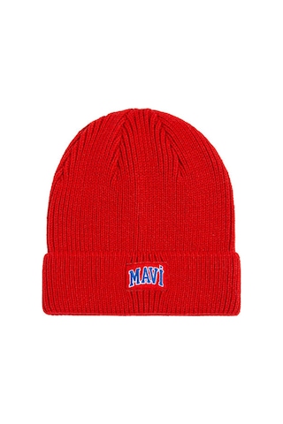 Mavi - Mavi Logo Baskılı Kırmızı Bere 1912023-85279 Bordo