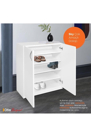 My Design Sky Çok Amaçlı Dolap Ayakkabılık Beyaz