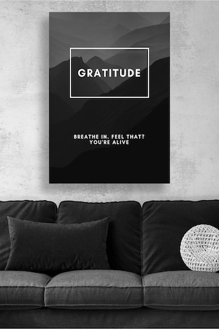 Gratitude Temalı İlham Veren Minimal Kanvas Sanat Tablosu Modern Dekoratif Duvar Tasarımı