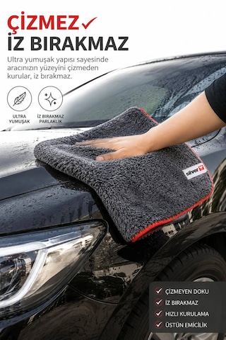 Premium 600 Gsm Peluş Mikrofiber Araç Kurulama Havlusu 40x60 Cm Ultra Emici Oto Kurulama Bezi Çizmez İz Ve Tüy Bırakmaz