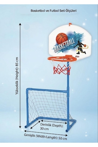 Sihirli Basketbol Ve Futbol Kalesi 2'si 1 Arada 85cm Eğitici Spor Oyuncak Seti
