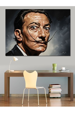 Ahşap Tablo Ünlü Ressam Salvador Dali Portresi İnsan Figürlü Tablolar