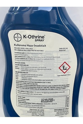 K-othrine 500 Ml 2 Adet Hazır Haşere Öldürücü Karınca Hamam Böceği Sinek Pire Etkili Kokusuz