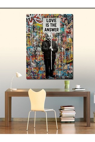 Kanvas Tablo "love İs The Answer" Grafiti 50cmx70cm
