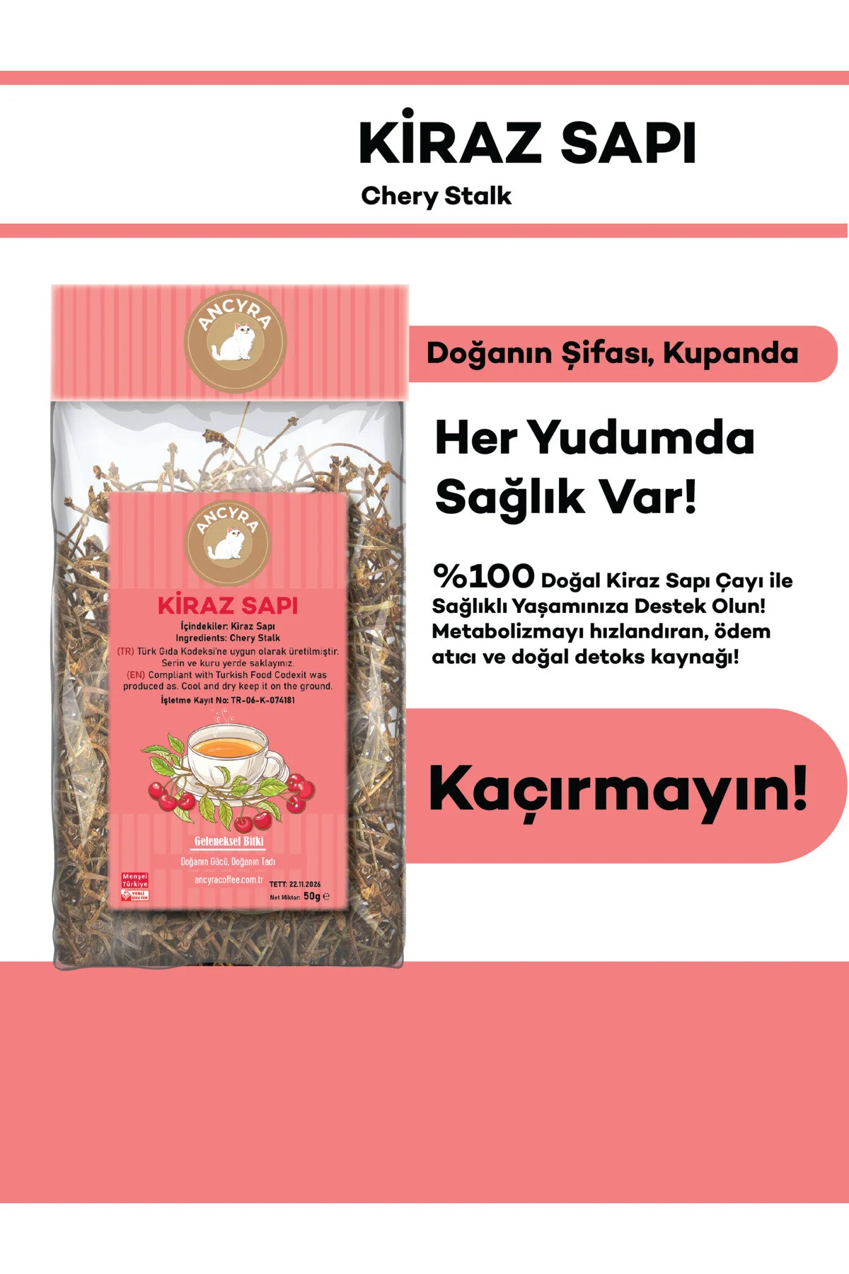 Kiraz Sapı Bitki Çayı Cherry Stalk Tea 50g