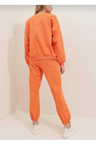 Kozia Outdoorso Yaka Esofman Takımı Sweatshirt Jogger Turuncu