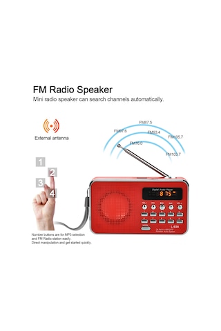Xindoker "l-938 Taşınabilir Fm Radyo & Mp3 Çalar - Yüksek Ses Kalitesi, Usb/tf Kart Desteği, Kulaklık Çıkışı"