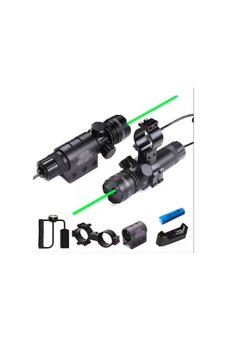 Mufunye Usb Şarjlı Yeşil Lazer Hedefleyici, Yüksek Güçlü Tactical Fener, Uzatılabilir Işın, Metal Gövde, 2600ft Görünürlük, Şarj Aleti Ve Tutucuları Dahil Siyah