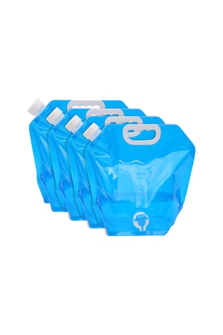 Skycity 4 Adet Mavi 10l Yemek Dereceli Katlanabilir Su Depolama Çantası - Valfli, Elden Taşınabilir, Kamp Ve Acil Durumlar İçin