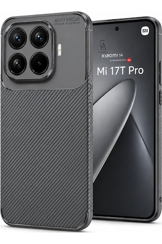 Xiaomi Mi 17t Pro Uyumlu Kılıf Karbon Tasarım Kamera Korumalı Silikon Telefon Kılıfı Kapak Gri