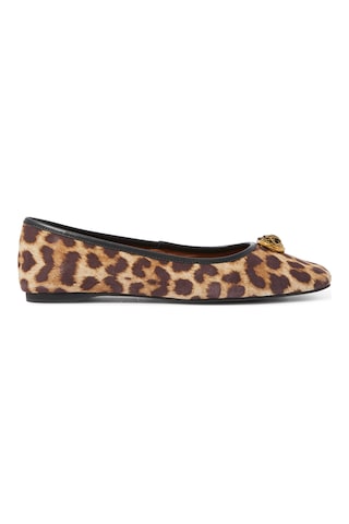 Kurt Geiger Chelsea Leopar Desenli Kare Burun Balerin Ayakkabı Kahverengi