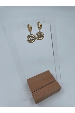 Xbaby Hayat Ağacı Gold Çelik Küpe Gold