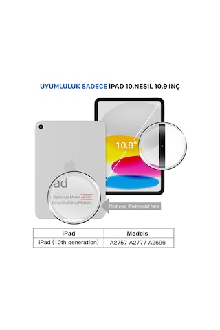 Apple Uyumlu iPad 10. Nesil 10.9 2022 Paper Like Ekran Koruyucu Kağıt Hissi A2696 A2557 A2777