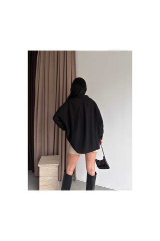 Unika Boutique Salaş Stil Gömlek Siyah