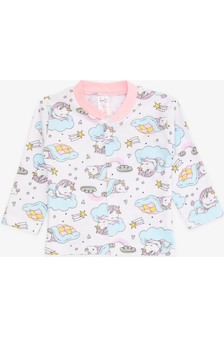 Breeze Kız Bebek Pijama Takımı Uykucu Unicorn Desenli 4 Ay-1 Yaş, Beyaz-beyaz Beyaz
