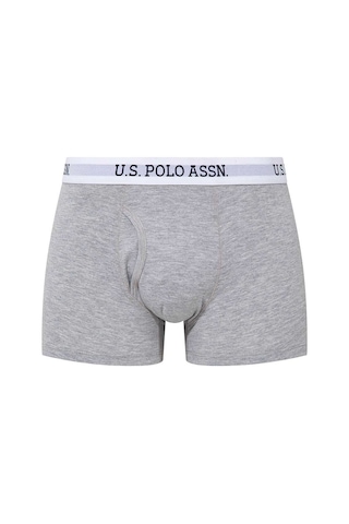 U.S. Polo Assn. Erkek Gri Melanj Tekli Cepli Boxer 80451Y Gri Melanj