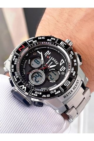 Digital & Analog Erkek Kol Saati Led Işık, Takvim, Kronometrep3388s1467