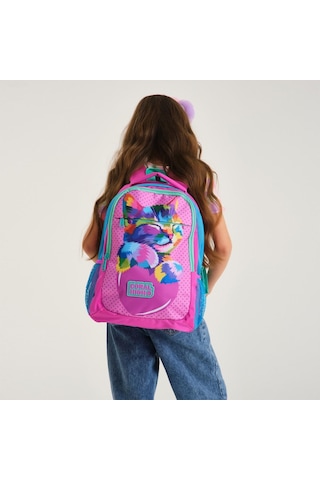 Coral High Kids Pembe Mavi Simli Kedi Desenli 3 Lü Okul Çanta Seti Set014387