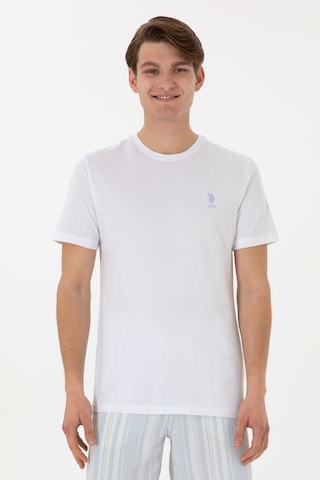 U.S. Polo Assn. Erkek Regular Fit Bisiklet Yaka Beyaz Tişört 50299544-VR013